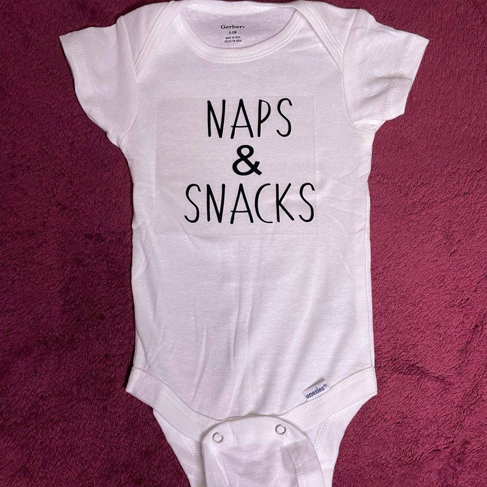 Naps & Snacks onesie NWOT